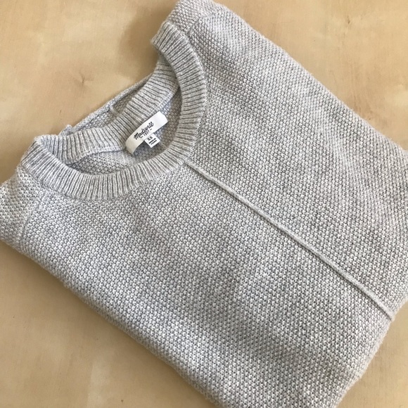 Madewell+XS+Crewneck +Textured+Gray Sweater - Picture 4 of 7